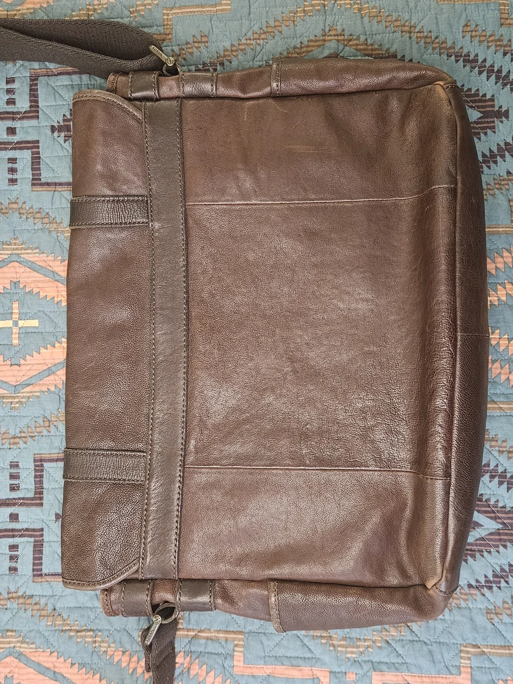 Fossil Men's Brown Leather Messenger Bag - Classic Crossbody
